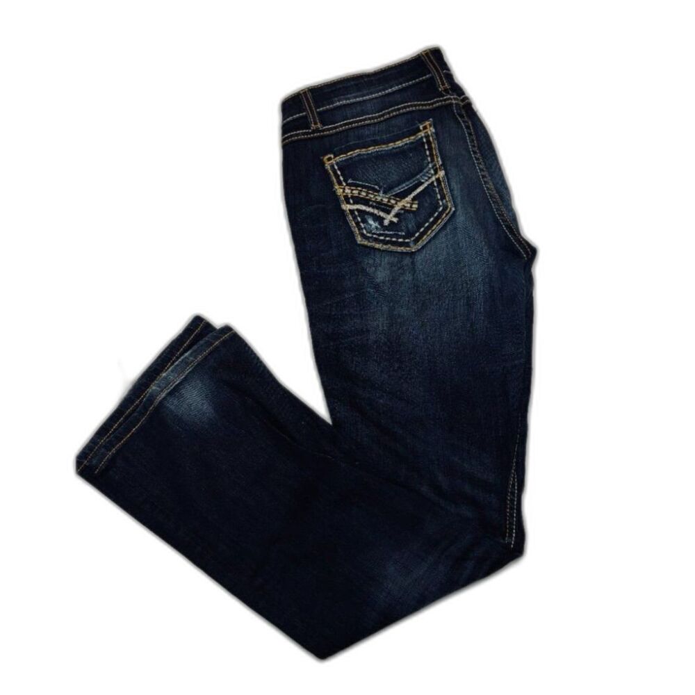 BKE Buckle Women's 29x31 Bootcut Dark Wash Distressed Denim Jeans
